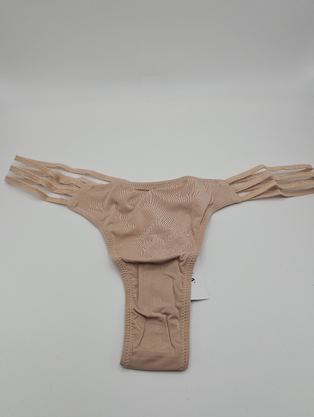 Cosabella Tempo Strappy Thong in Sette nude beige M/L